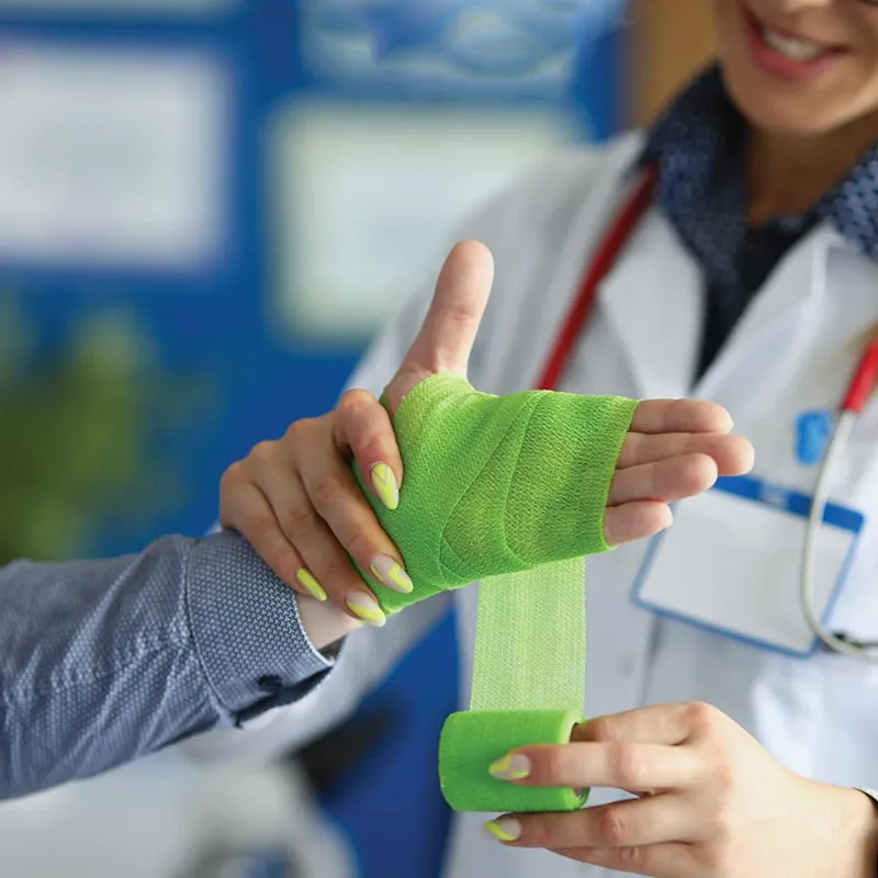Anwendungen der elastischen selbst klebenden Bandage